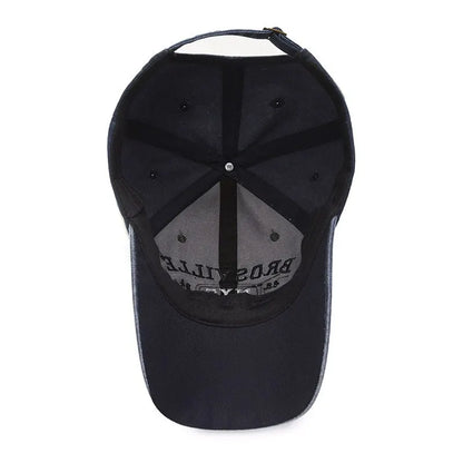 Distressed Washed Cotton Letter Baseball Cap