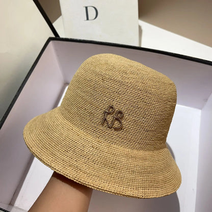 Designer Raffia Straw Summer Bucket Hat