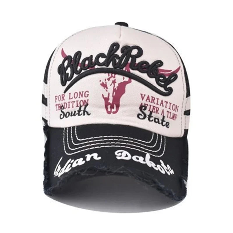 Unisex Vintage Cow Head Embroidered Baseball Cap