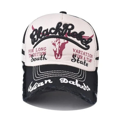 Unisex Vintage Cow Head Embroidered Baseball Cap