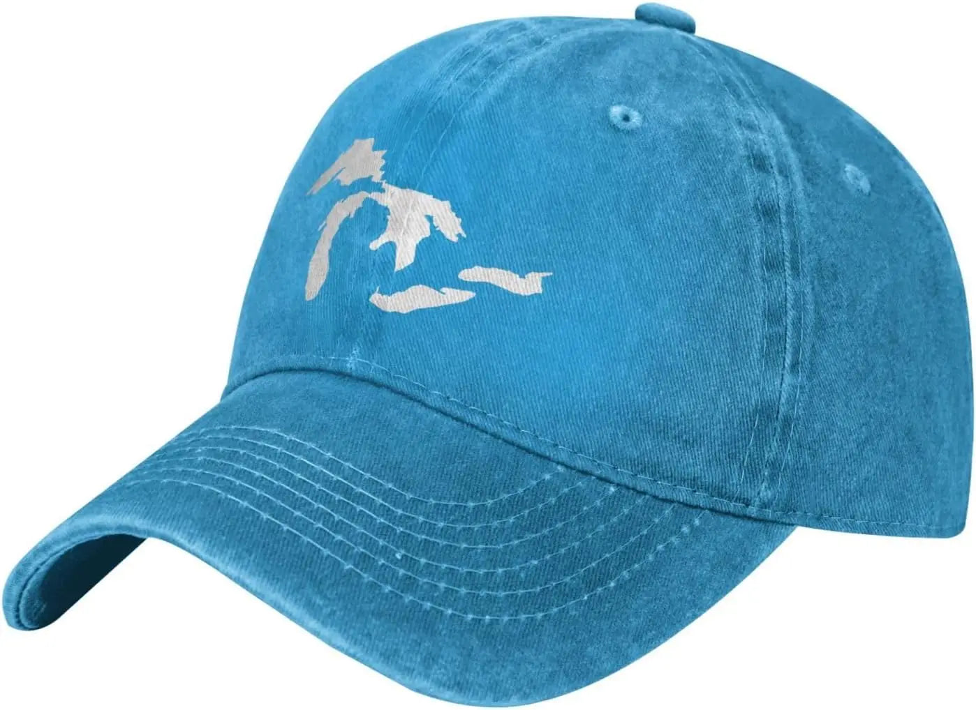 Great Lakes Michigan Outline Washed Baseball Cap