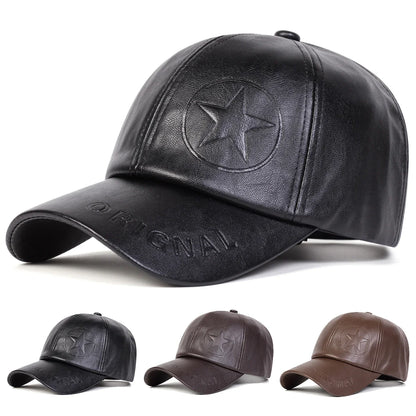 Pentagram PU Leather Baseball Cap
