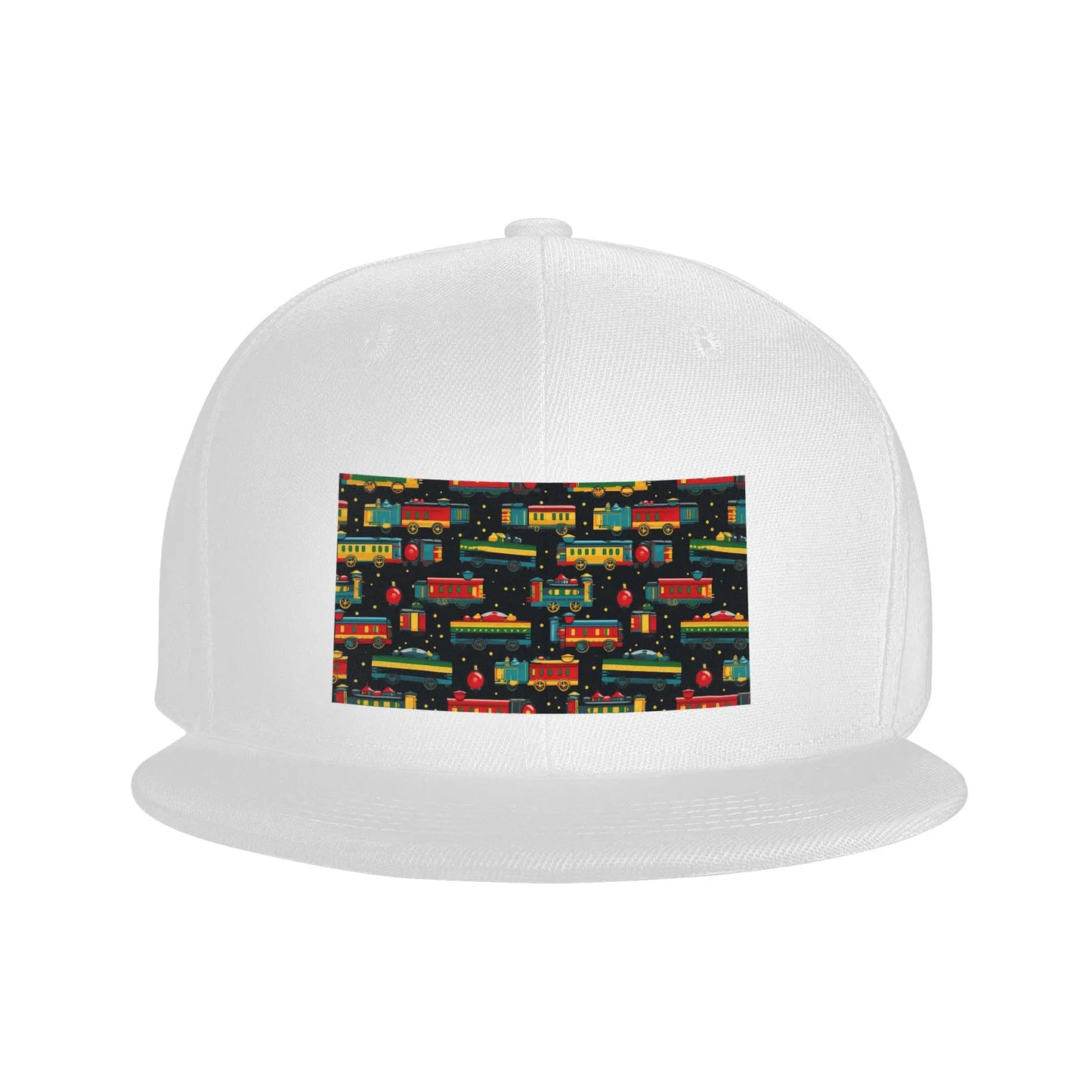 Cartoon Train Model Print Snapback Cap