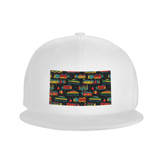Cartoon Train Model Print Snapback Cap