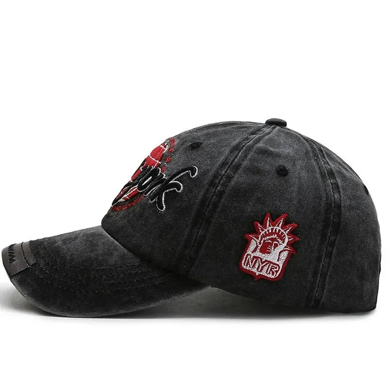 Distressed Washed Cotton Korean Outdoor Baseball Cap