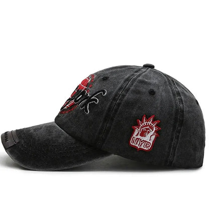 Distressed Washed Cotton Korean Outdoor Baseball Cap