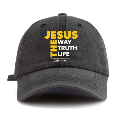 Jesus Cross Print Washed Classic Baseball Cap
