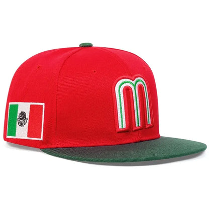 Unisex M Letter Brazil Flag Hip Hop Snapback Cap