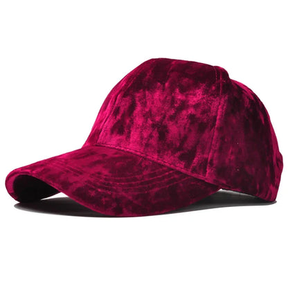 Gold Velvet Baseball Cap