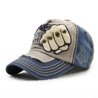 Rivet Letter Embroidered Hip Hop Baseball Cap
