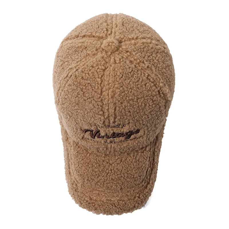 Trendy Lambswool Windproof Women Baseball Cap