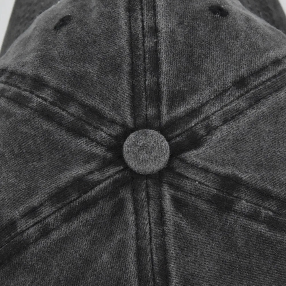 Vintage Washed Cotton Letter Sunshade Baseball Cap