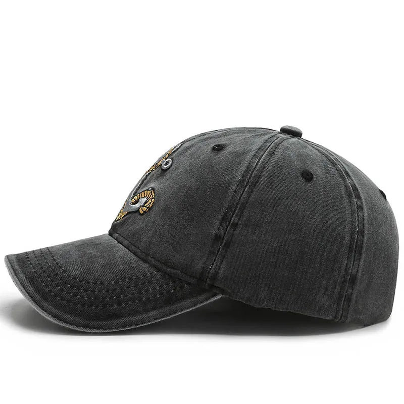 Anchor Embroidery Cool Washed Baseball Cap