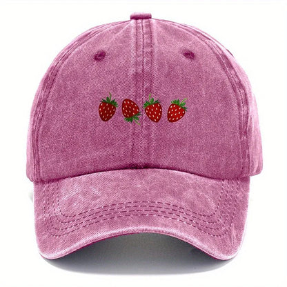Strawberry Printed Adjustable Duckbill Baseball Hat