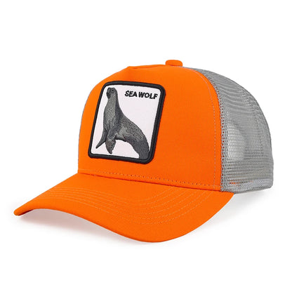 Color Block Cartoon Marine Animal Snapback Cap