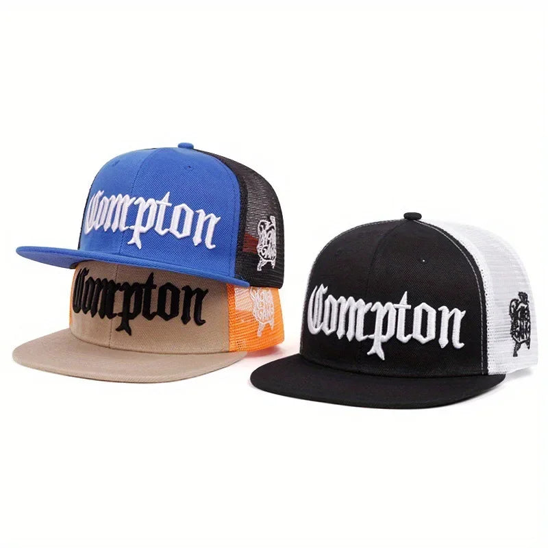 Unisex Compton Mesh Breathable Hip Hop Snapback Cap