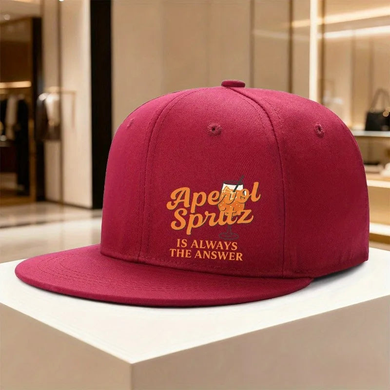 Aperol Spritz Slogan Flat Brim Snapback Cap
