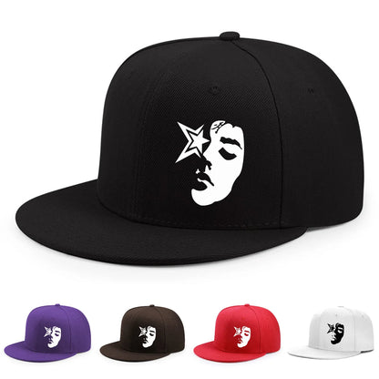 Y2K Face Pattern Printed Snapback Cap
