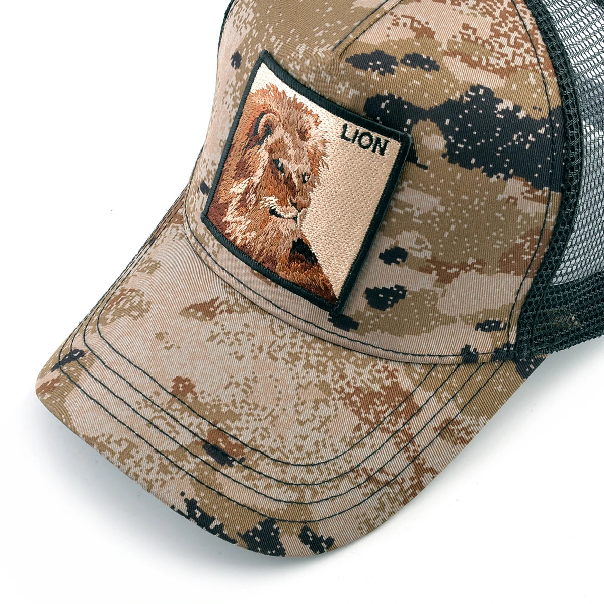 Camouflage Lion Embroidered Baseball Cap
