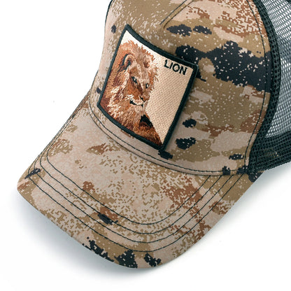 Camouflage Lion Embroidered Baseball Cap
