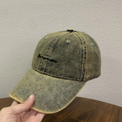 Denim Letter Embroidered Baseball Cap