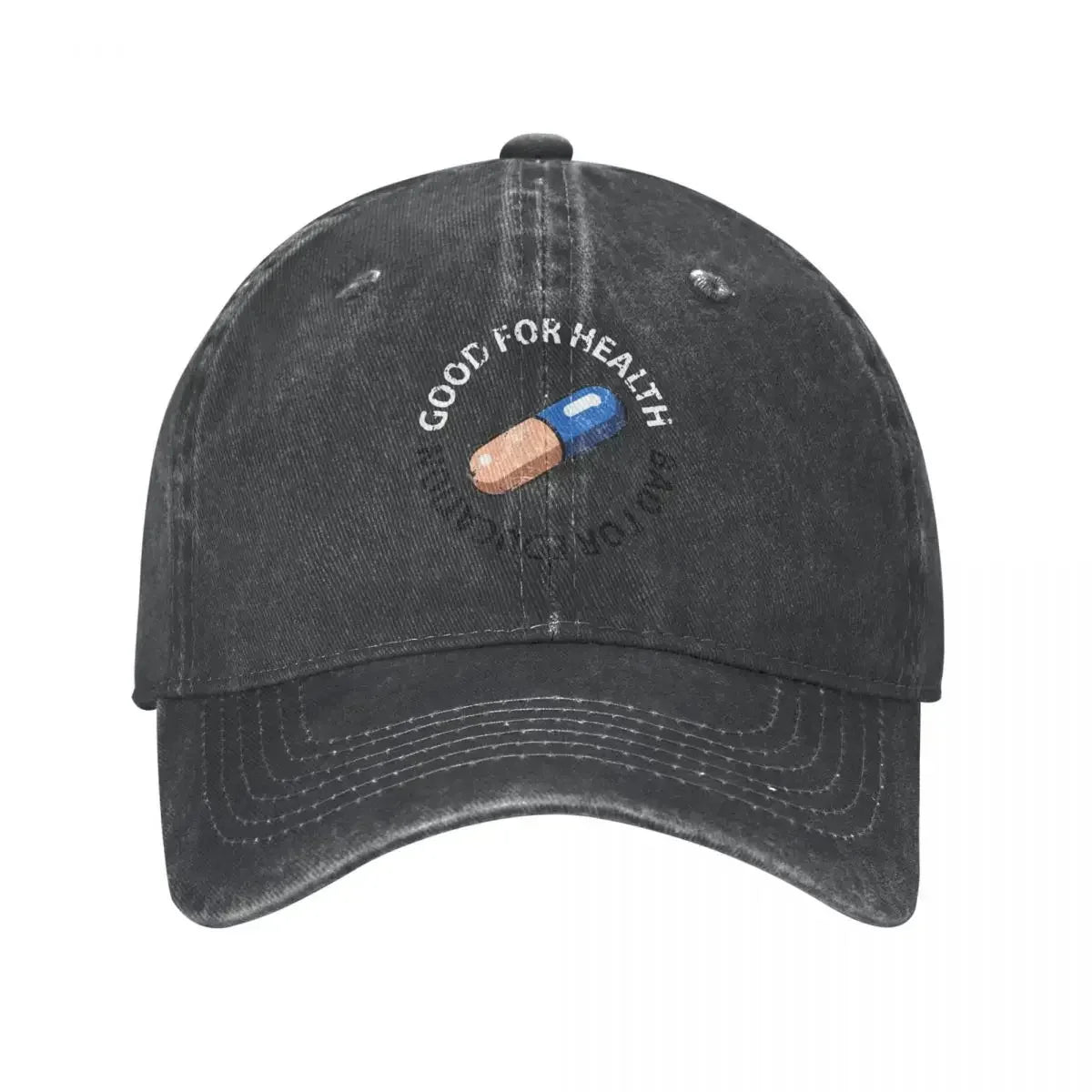 Akira Curious Pill Vintage Denim Baseball Cap