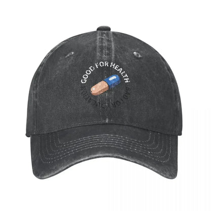 Akira Curious Pill Vintage Denim Baseball Cap
