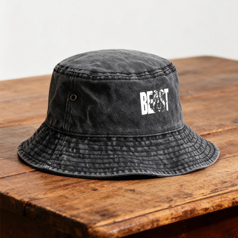 Unisex Doodle Print Vintage Bucket Hat