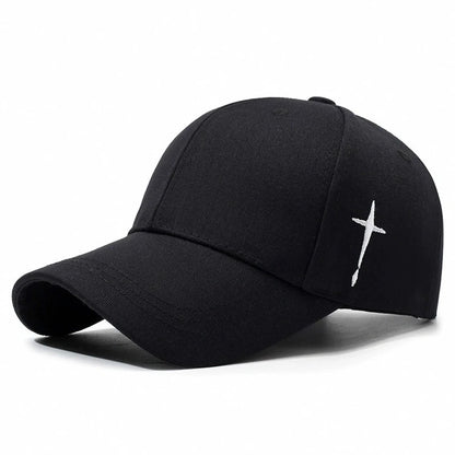 Water Drop Cross Embroidered Snapback Baseball Cap