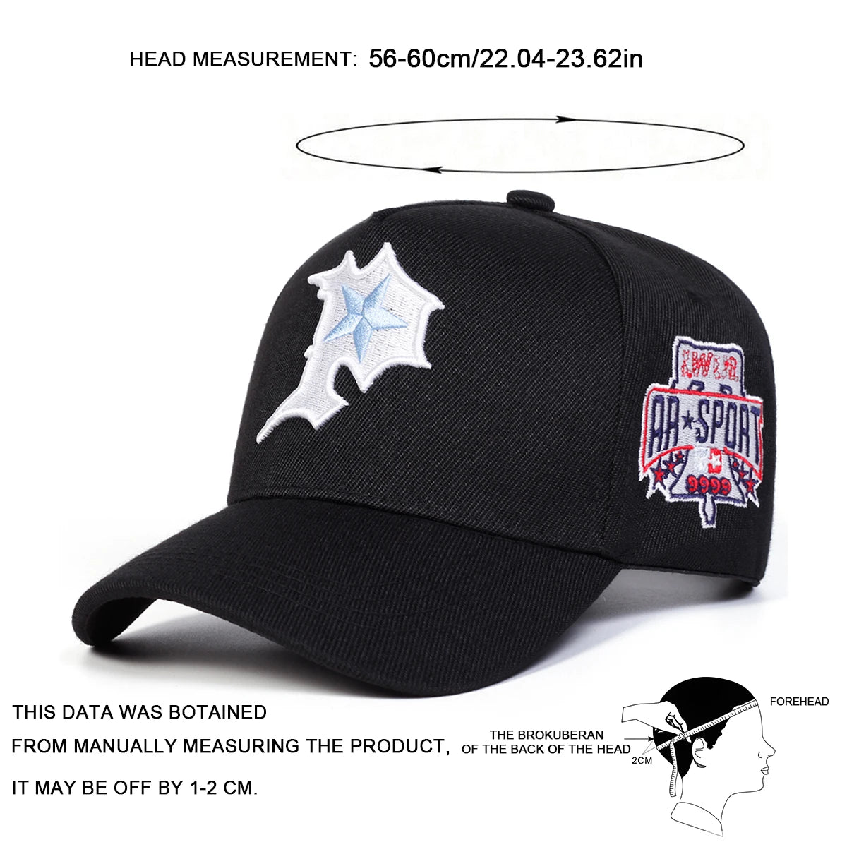 Unisex P Letter Embroidery Casual Outdoor Baseball Cap