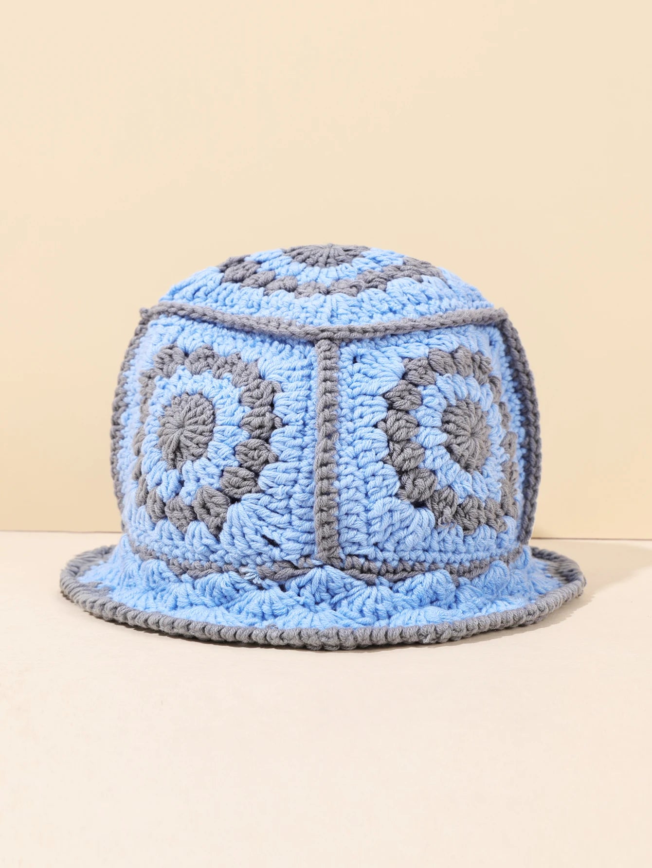 Handmade Vintage Geometric Crochet Bucket Hat