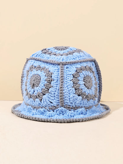 Handmade Vintage Geometric Crochet Bucket Hat