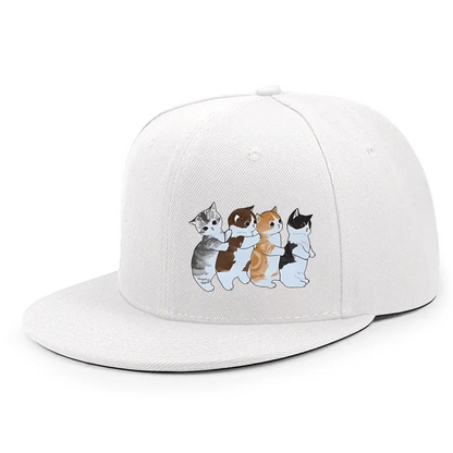 Cute Cats Lined Up Hip Hop Snapback Cap