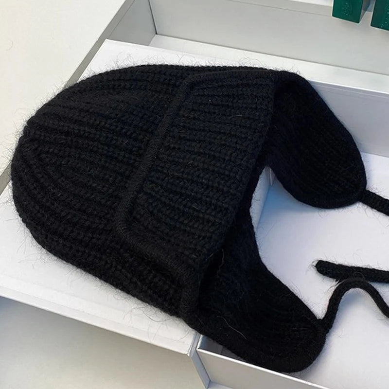 Knitted Wool Ear Protection Winter Bucket Hat