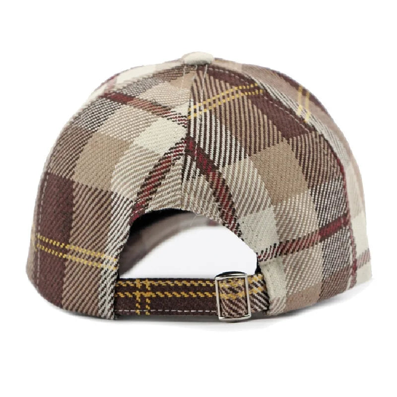 Classic Houndstooth Vintage Plaid Baseball Cap