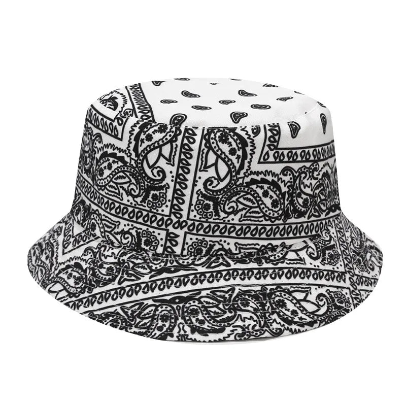 Womens Paisley Reversible Bandana Bucket Hat