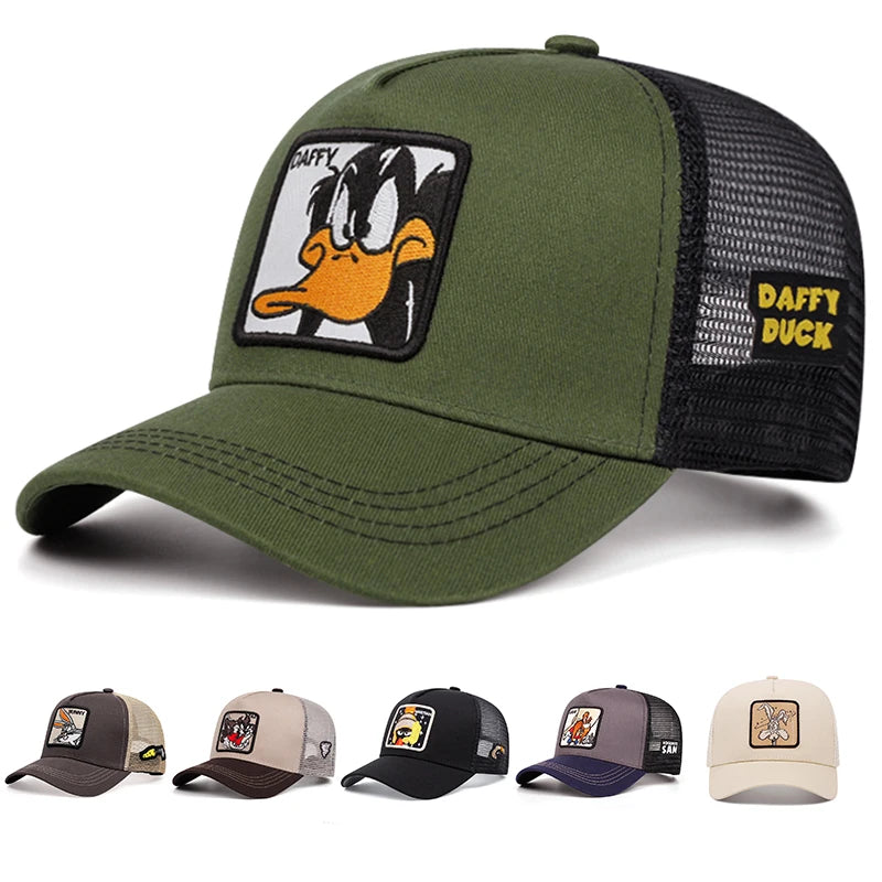 Cartoon Series Embroidered Mesh Baseball Hat