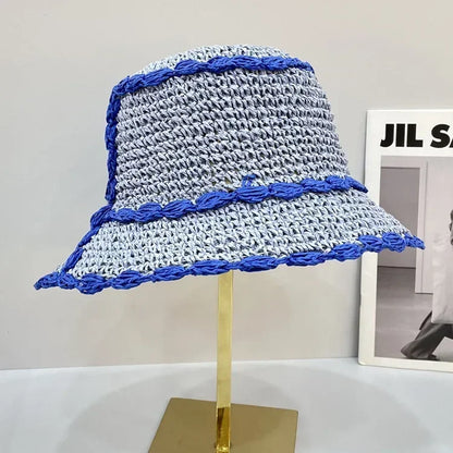Spring Autumn Handmade Crochet Lattice Women Bucket Hat