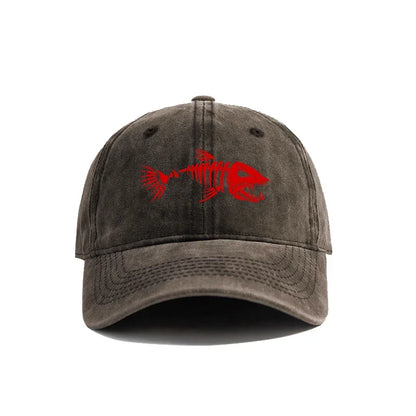 Fishbone Distressed Dad Baseball Cap