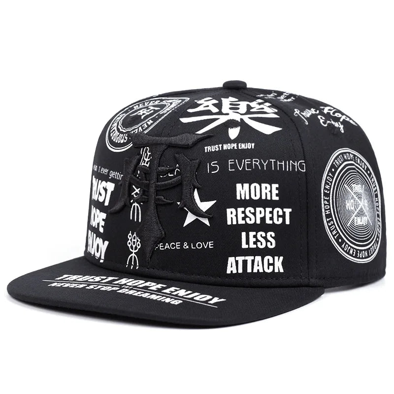 Fashion Gothic Embroidered Hip Hop Snapback Cap