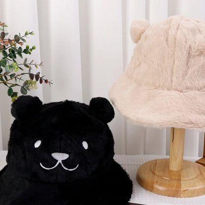 Cute Bear Plush Winter Bucket Hat