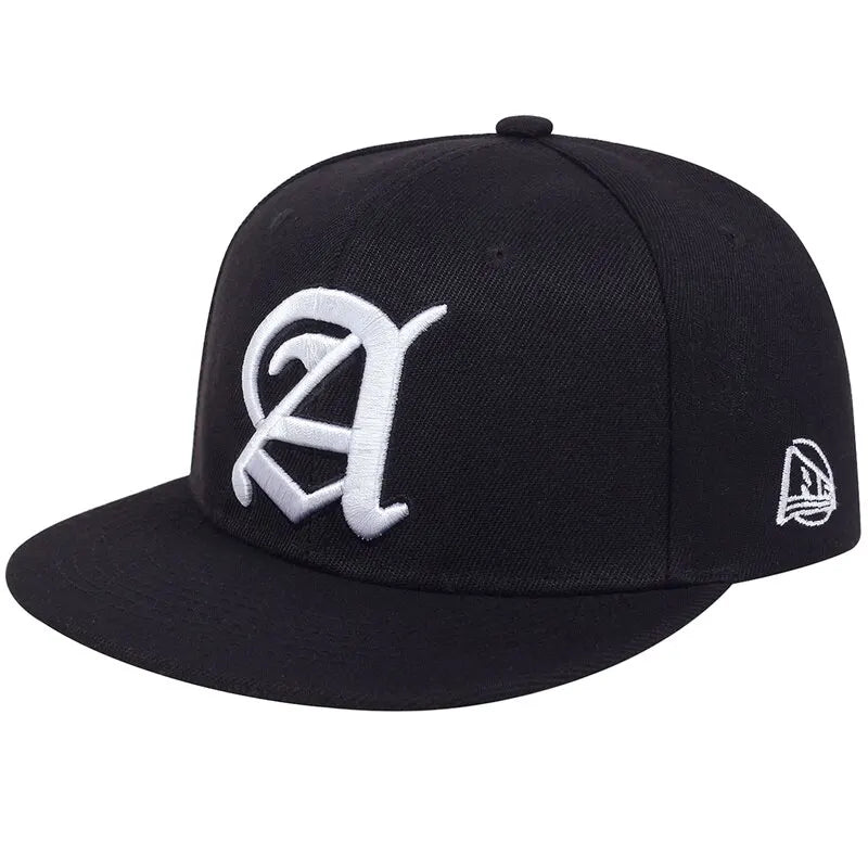 Unisex Personality A Letter Embroidery Snapback Cap