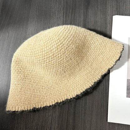 Chanel-Style Knitted Wool Autumn Winter Bucket Hat