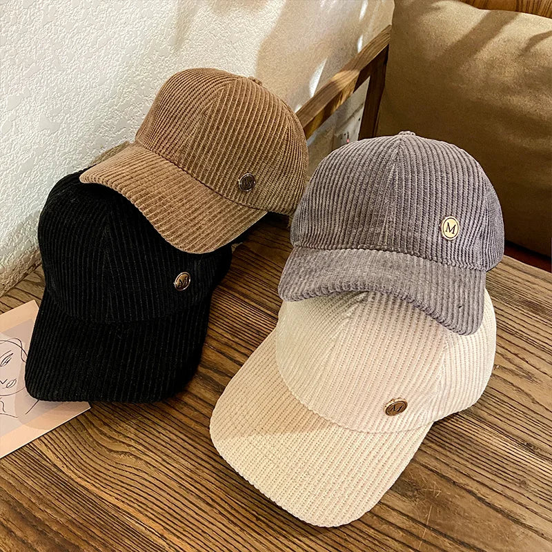 Women's Corduroy Snapback Baseball Cap