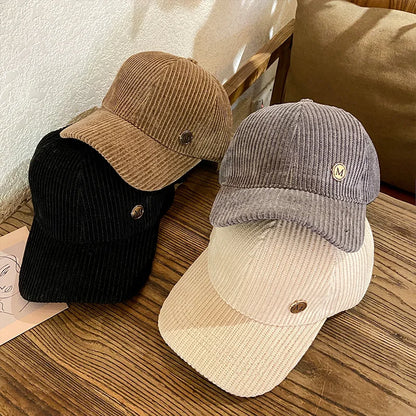 Women's Corduroy Snapback Baseball Cap