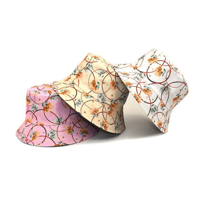 Polyester Flower Print Bucket Hat for Women