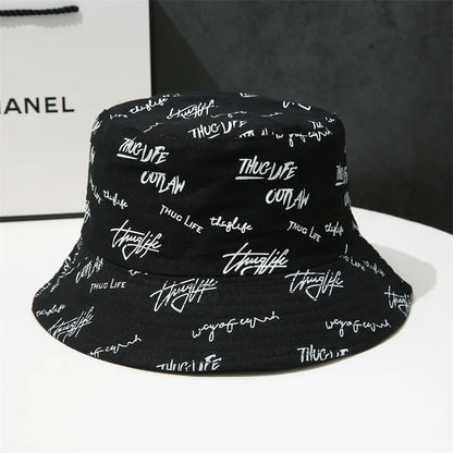 Unisex Double Sided Graffiti Embroidered Bucket Hat