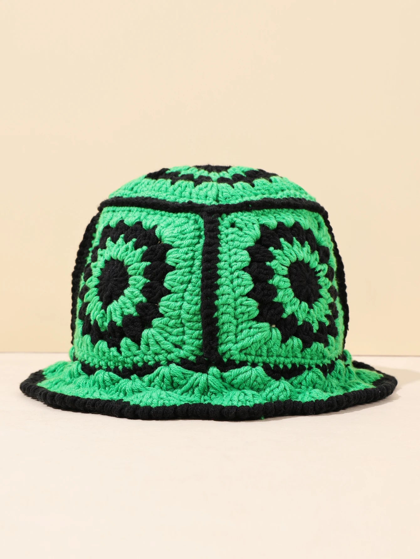 Handmade Vintage Geometric Crochet Bucket Hat