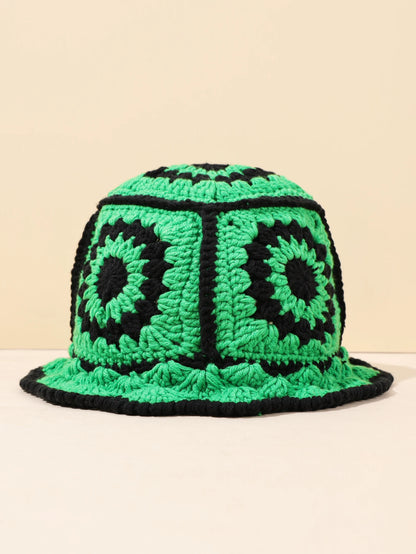 Handmade Vintage Geometric Crochet Bucket Hat