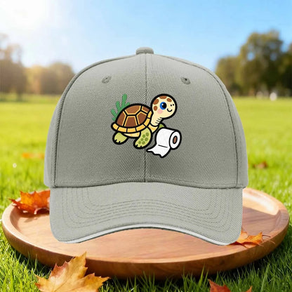 Cute Turtle Toilet Paper Graphic Snapback Baseball Cap